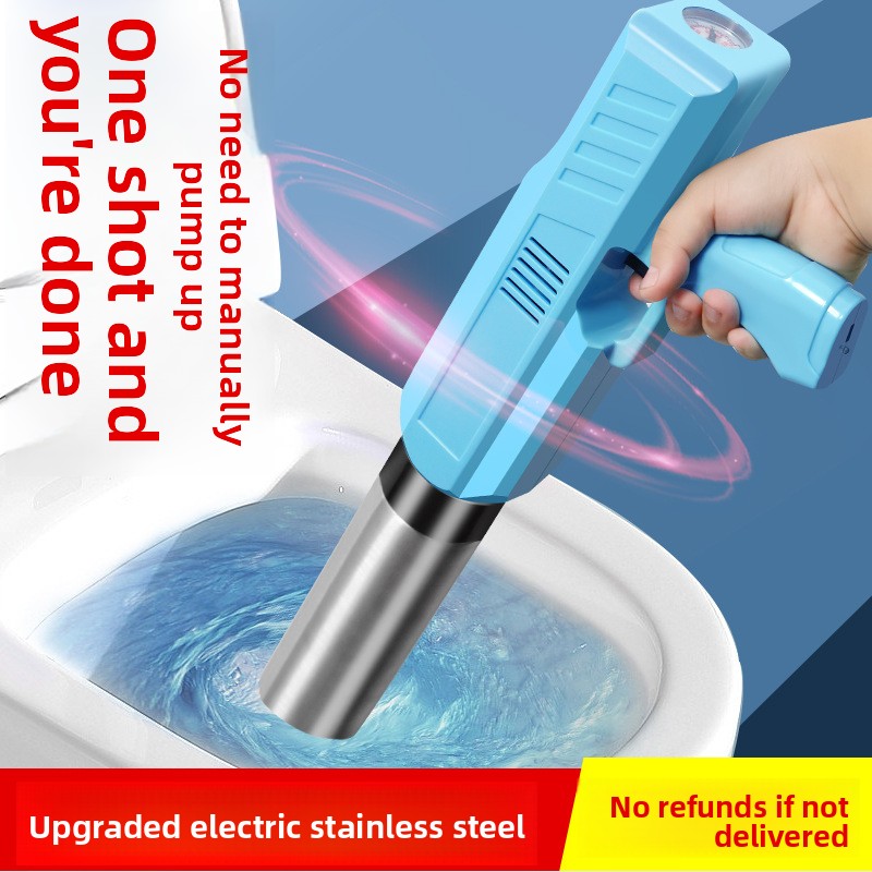 Home Bathroom Cleaner - Electric Toilet Plunger, High Pressure Drain