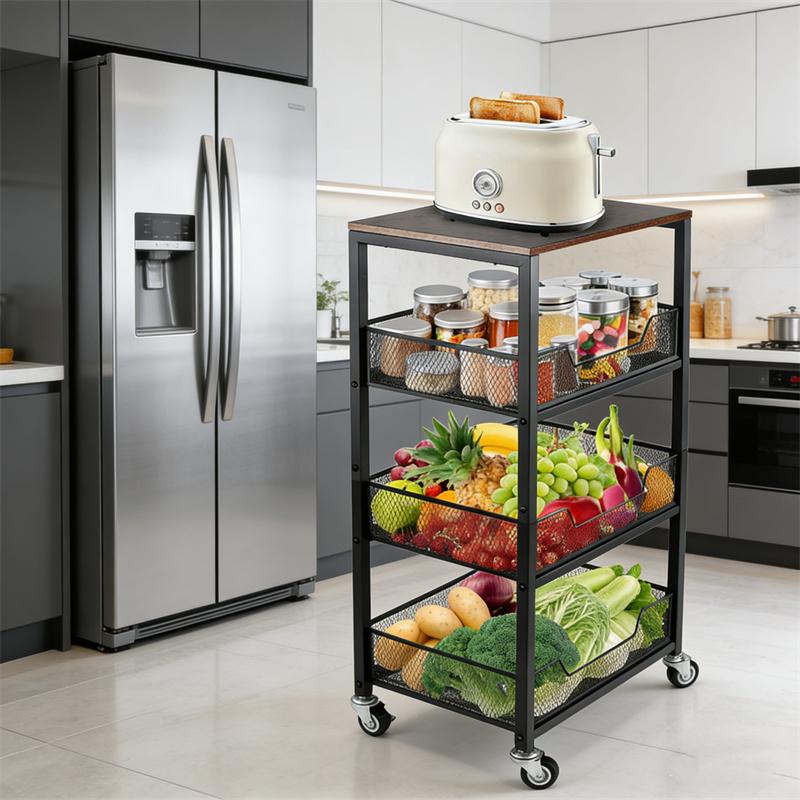 3-Tier Rolling Utility Cart St - Home Bathroom Shelf review and price