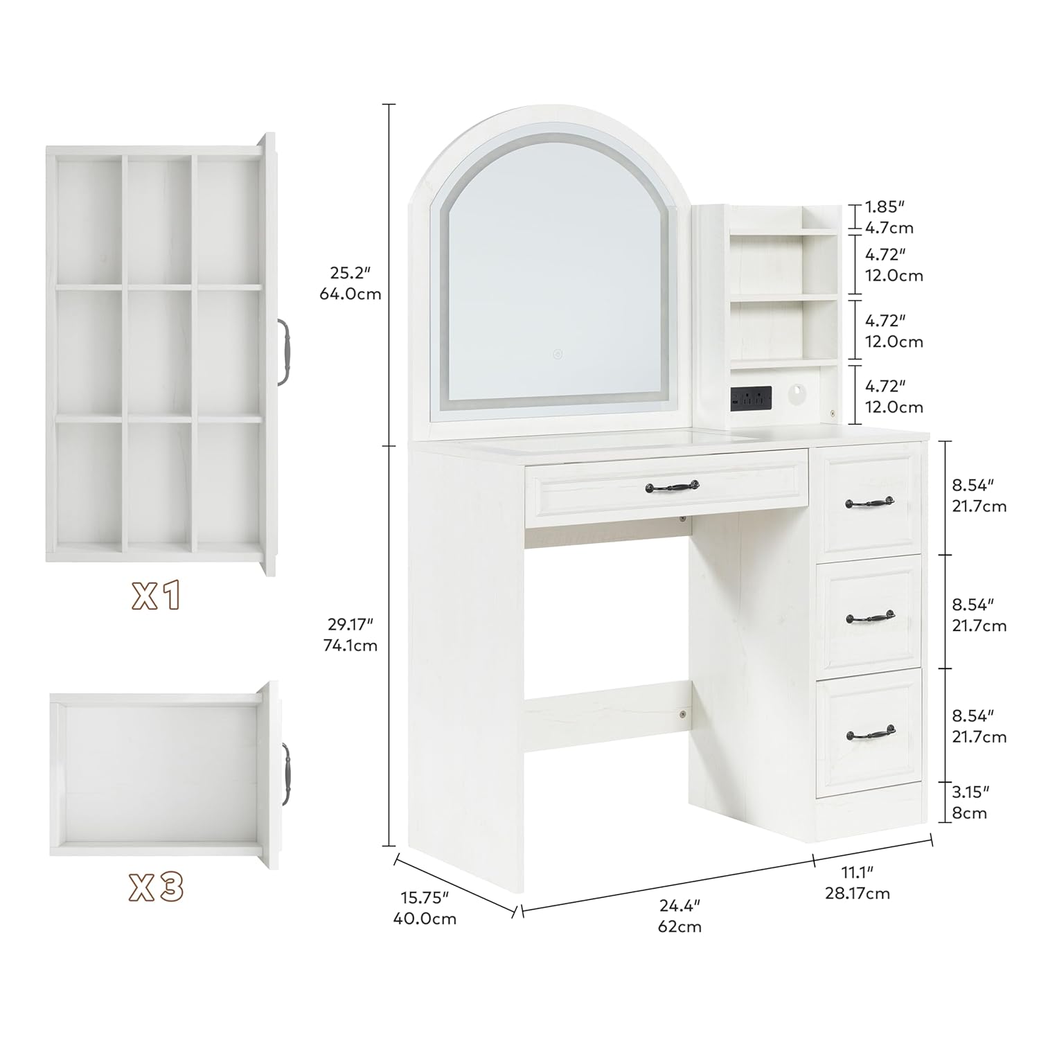 Modern Vanity Desk with Lighte - Home Outlet Bathroom Vanity review and price