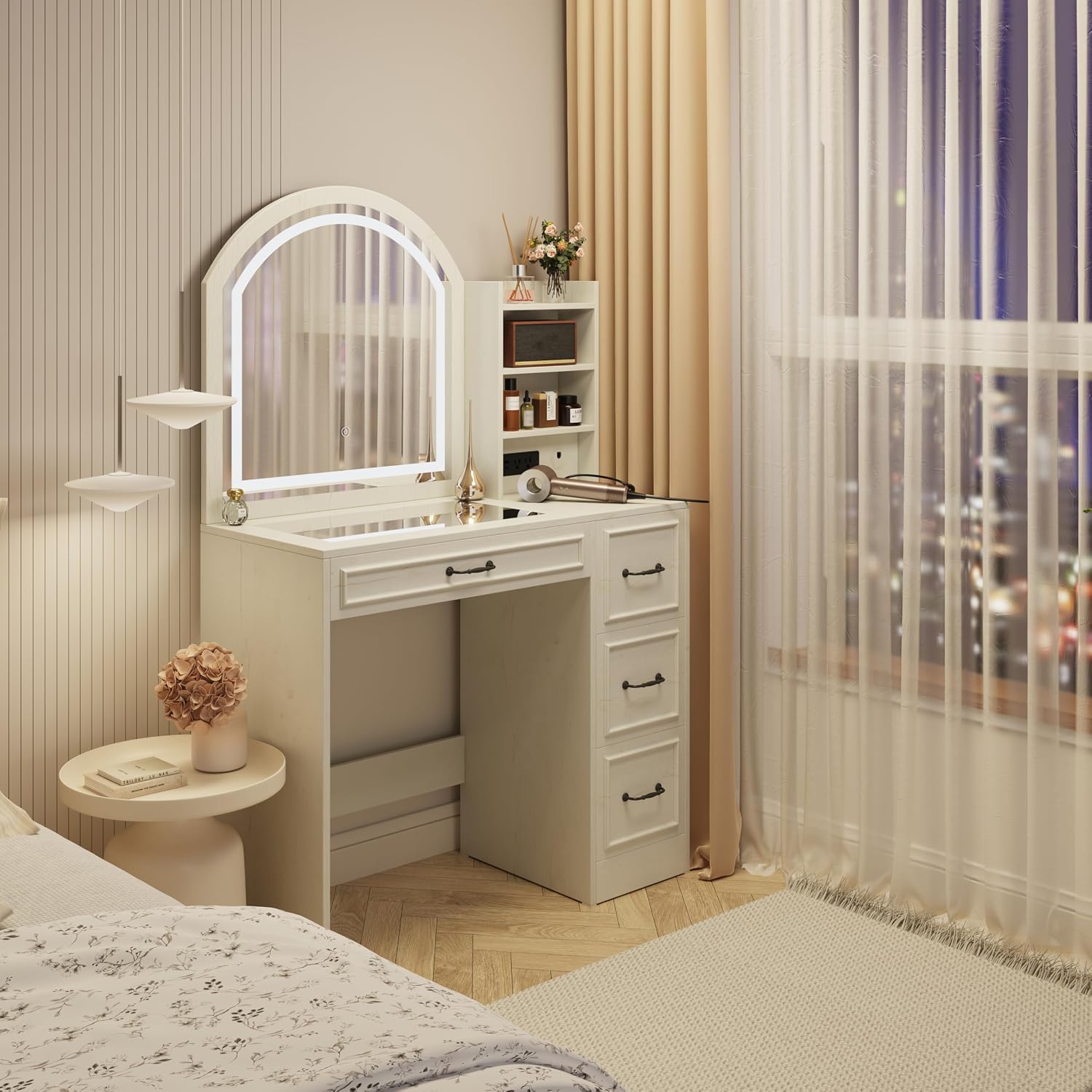 Modern Vanity Desk with Lighte - Home Outlet Bathroom Vanity review and price