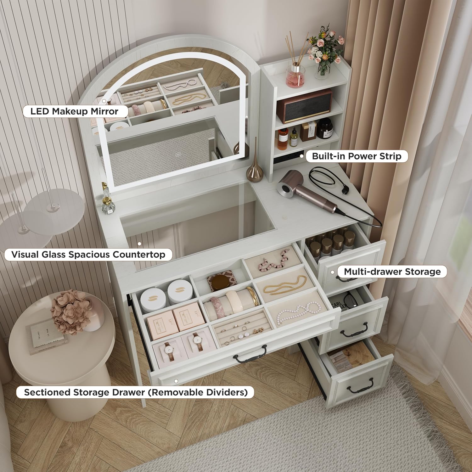 Modern Vanity Desk with Lighte - Home Outlet Bathroom Vanity review and price