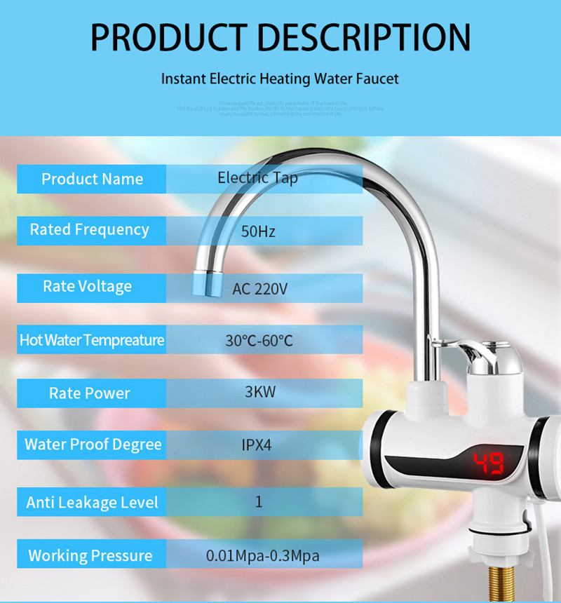 3000W EU Plug Instant Electric - Home Bathroom Water Heater review and price