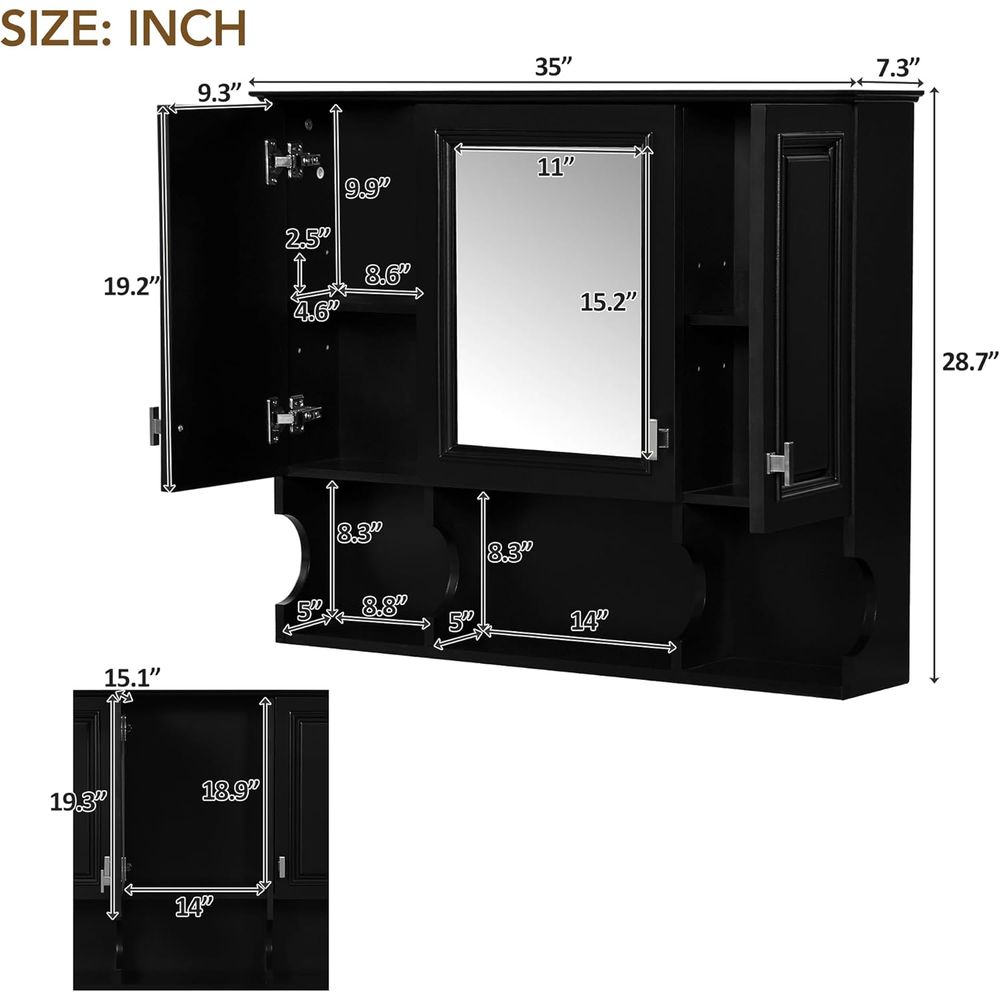 Bathroom Wall Cabinet with Mir - Home Bathroom Shelf review and price