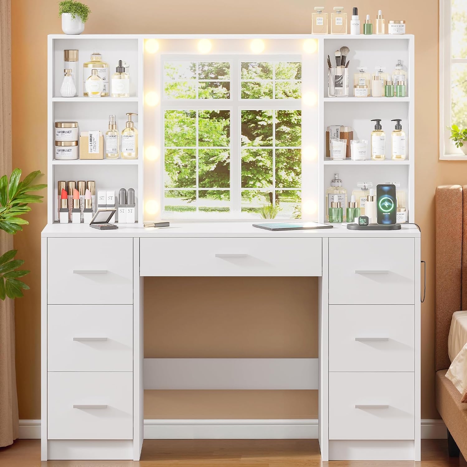 Large Vanity Desk with LED Mir - Home Outlet Bathroom Vanity review and price