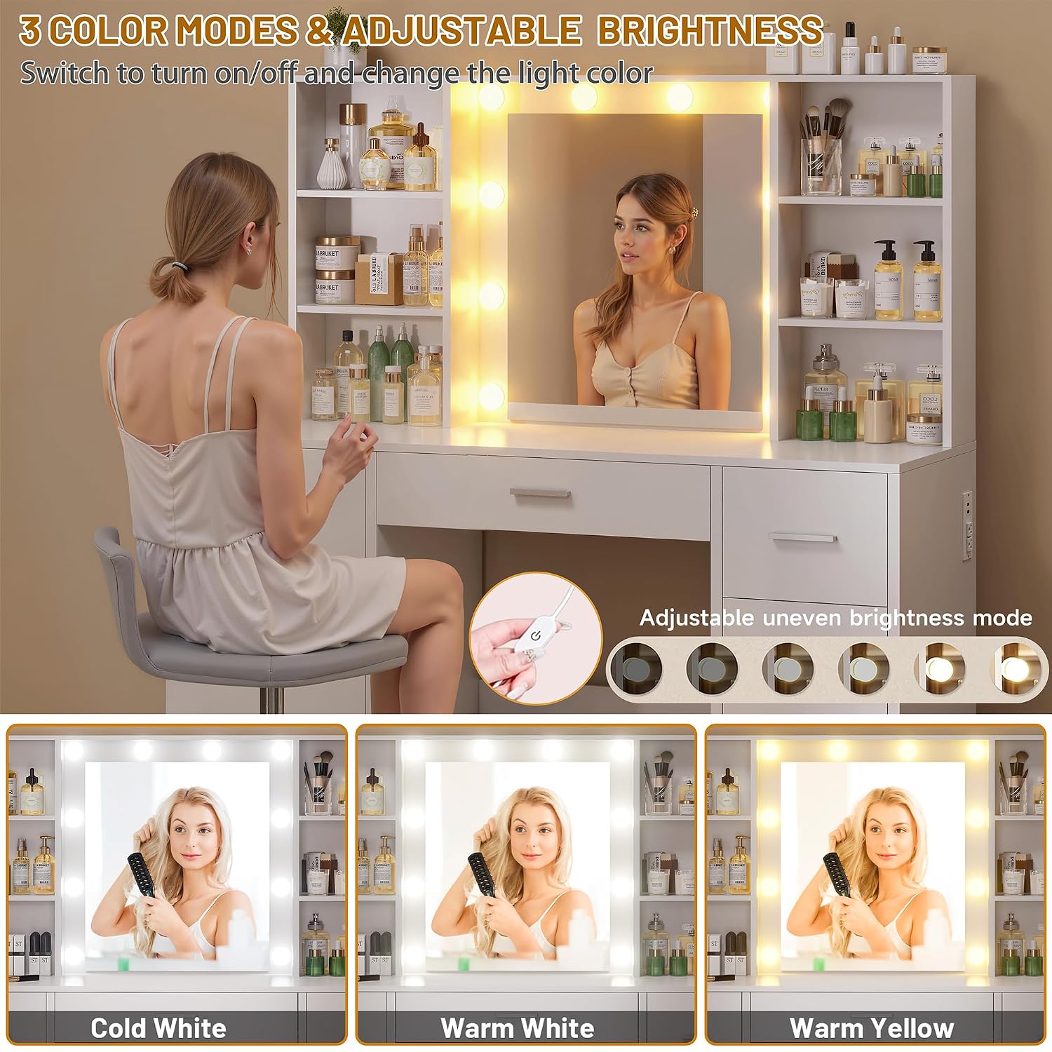 Large Vanity Desk with LED Mir - Home Outlet Bathroom Vanity review and price