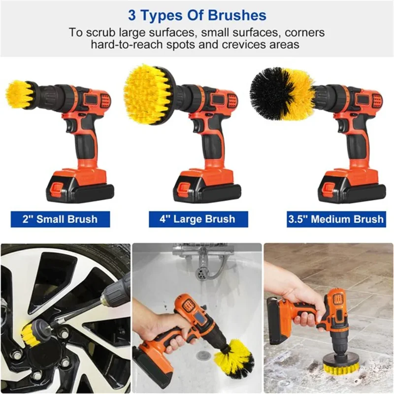 3 pcs/set drill brush set powe - Home Bathroom Cleaner review and price