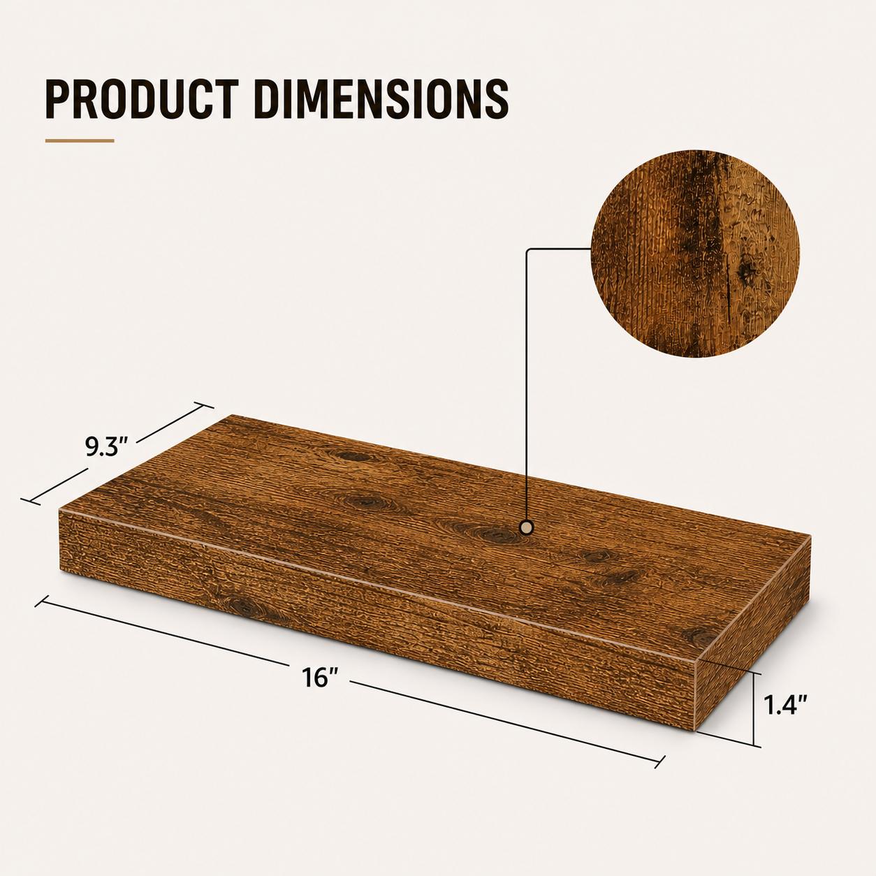 2Pcs Rustic Wood Floating Shel - Home Bathroom Shelf review and price