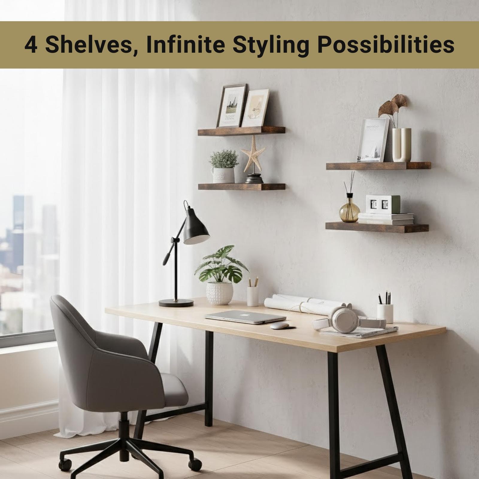 4Pcs Floating Shelves Wall Mou - Home Bathroom Shelf review and price